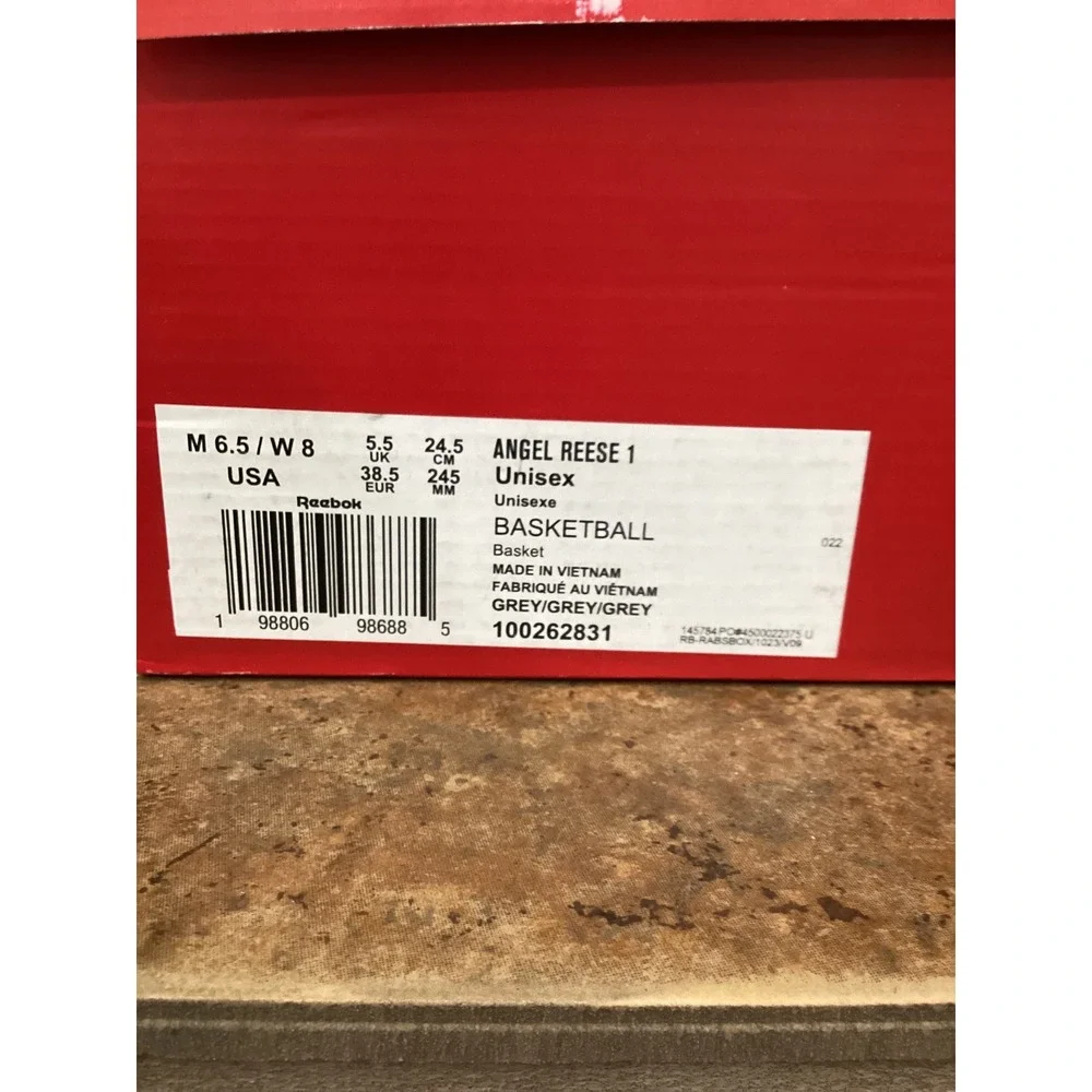 Reebok Angel Reese 1 Basketball Shoes Grey White Size Womens 8 Mens 6.5 New